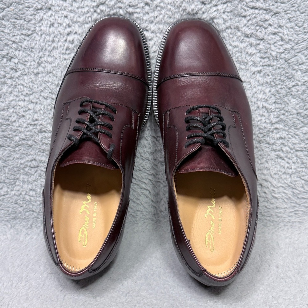 Dino Monti Allen Mens Size 10 EEE Oxford Dress Shoes Burgundy Leather - Picture 5 of 11